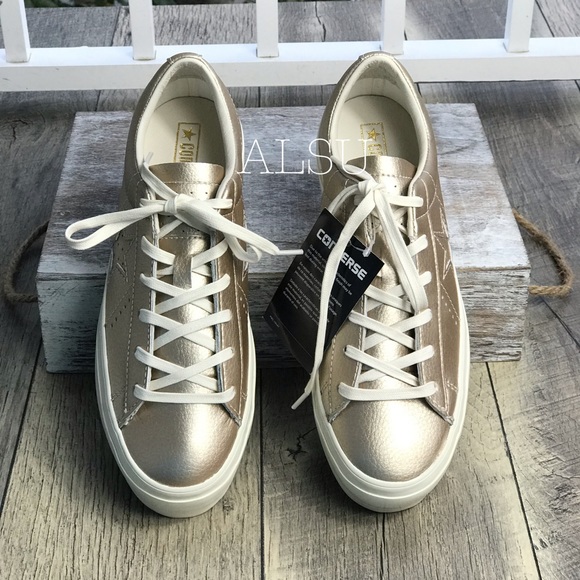 Converse One Star Platform Light Gold W AUTHENTIC - Picture 5 of 8